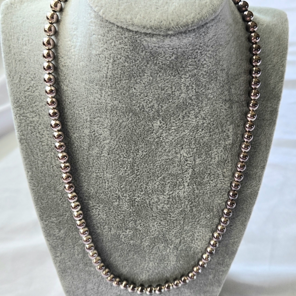Napier Elegant Silver Beaded Necklace